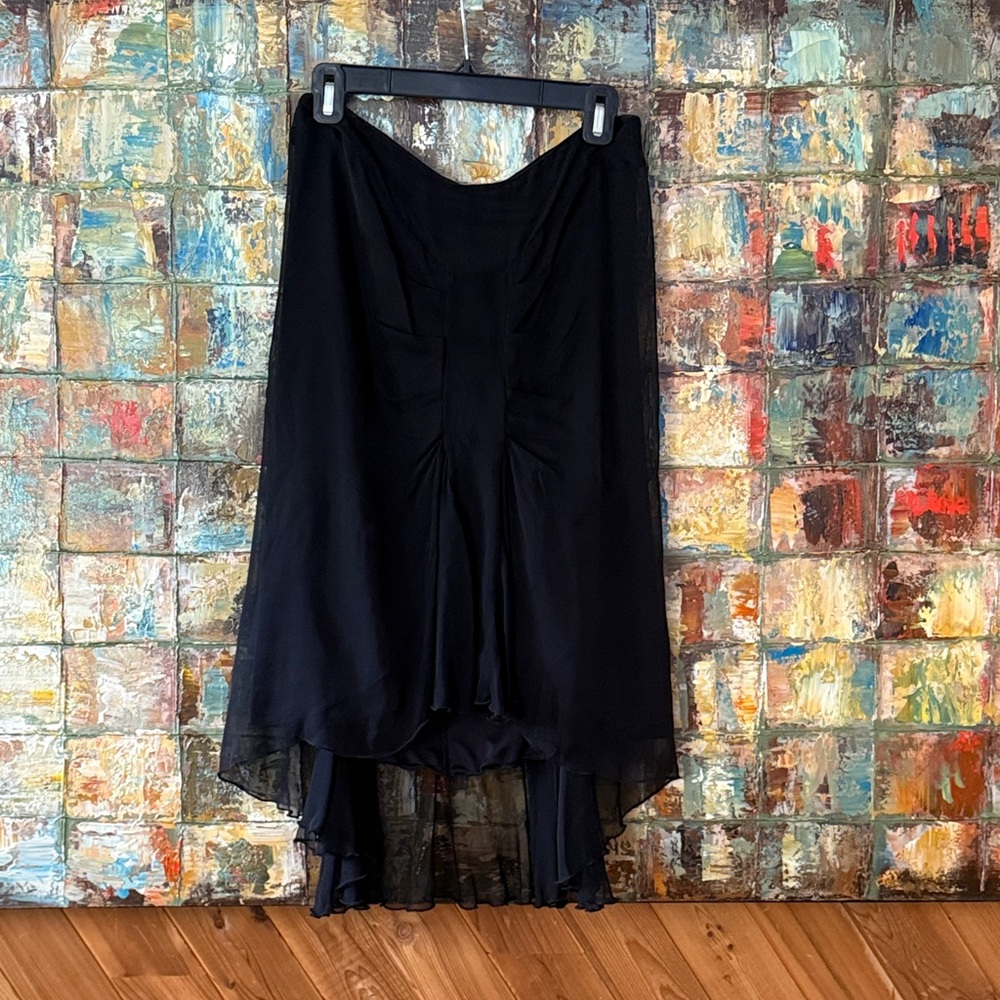 bebe Black High-Low Chiffon Skirt